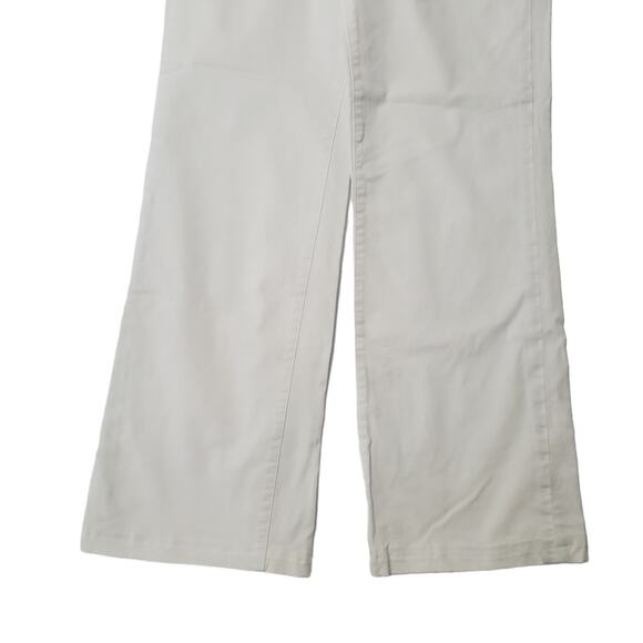 Jag Jeans Mid Rise Wide Leg Stretch Nautical Silver Buttons White Pants Jeans 8 - Picture 8 of 9